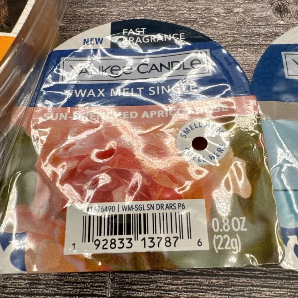 Yankee Candle Sun & Sand Island Mango Wax Melt Tart Singles x 3 0.8 Oz Each new